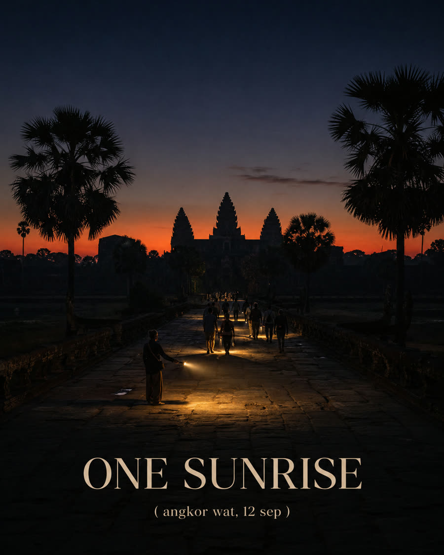 One sunrise. Angkor Wat, 12 September.